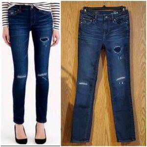 J Crew Reid destroyed straight leg jeans